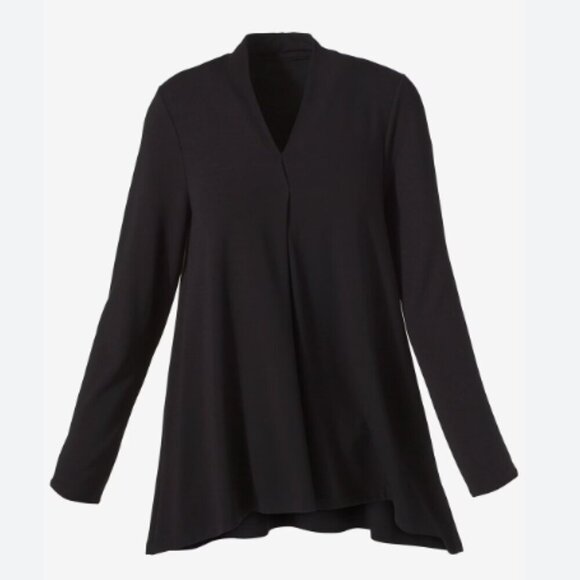 Chico's Black Flowy 3/4 Sleeve Tunic Top - Picture 8 of 8